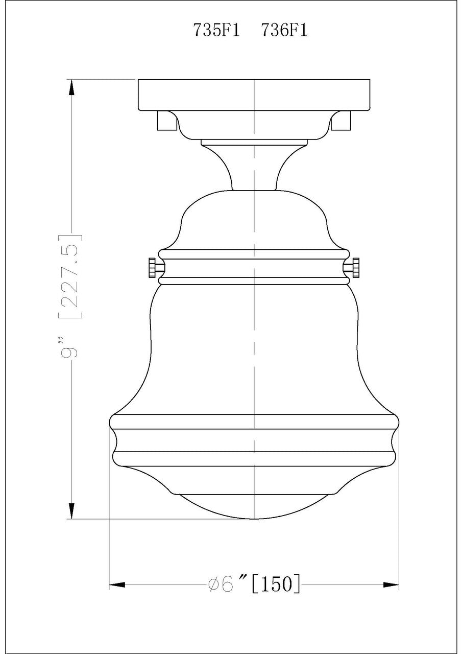 Z-Lite Vaughn 1 Light Flush Mount in Heritage Brass 735F1-HBR