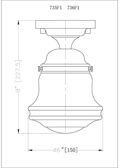 Z-Lite Vaughn 1 Light Flush Mount in Heritage Brass 735F1-HBR