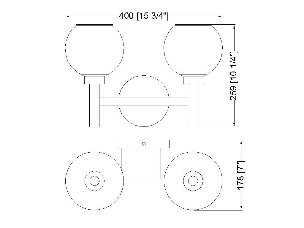 Z-Lite Sutton 2 Light Vanity in Matte Black 7502-2V-MB