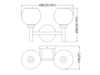 Z-Lite Sutton 2 Light Vanity in Matte Black 7502-2V-MB