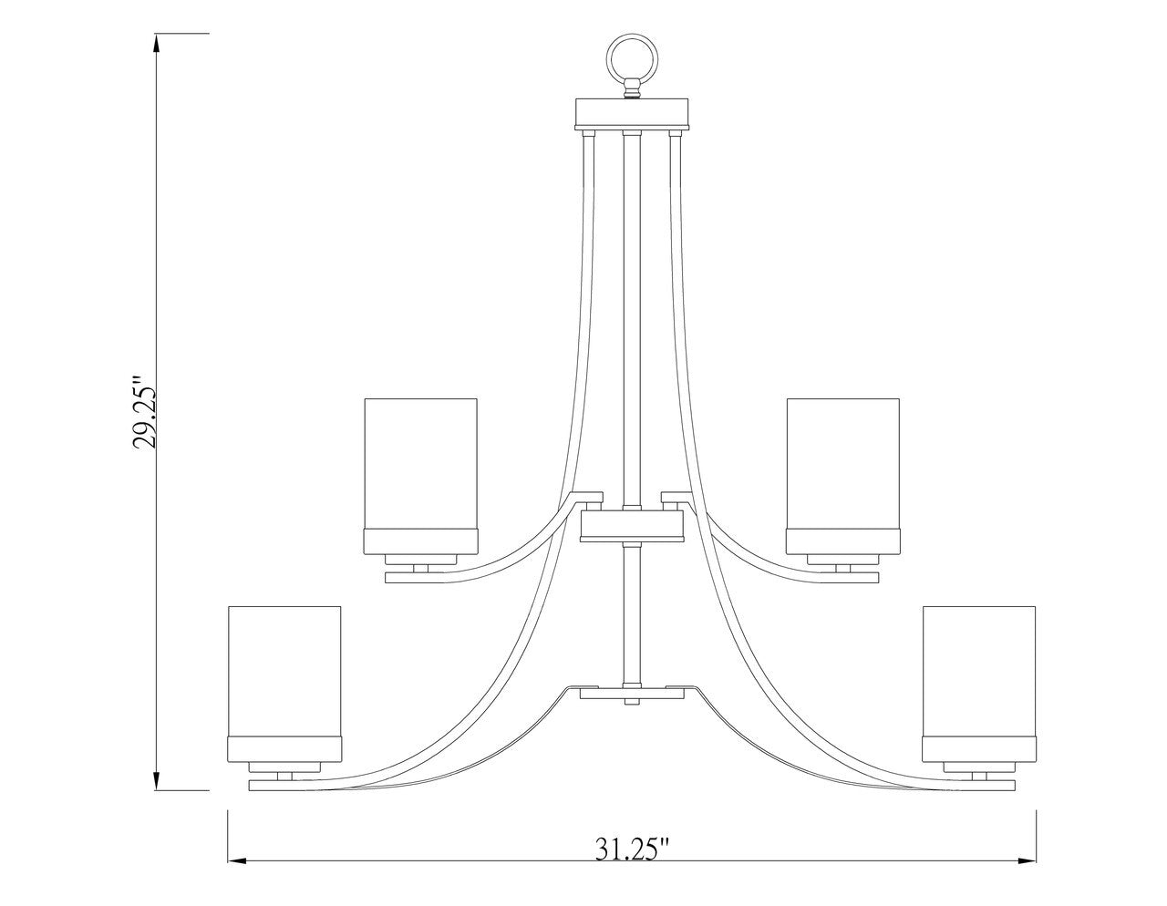 Z-Lite Willow 9 Light Chandelier in Matte Black 426-9-MB