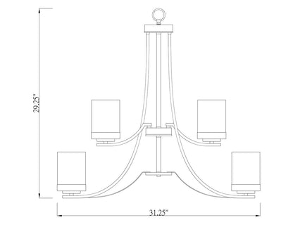 Z-Lite Willow 9 Light Chandelier in Matte Black 426-9-MB