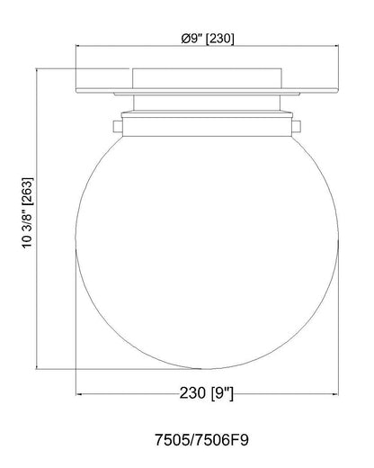 Z-Lite Calhoun 1 Light Flush Mount in Matte Black 7505F9-MB