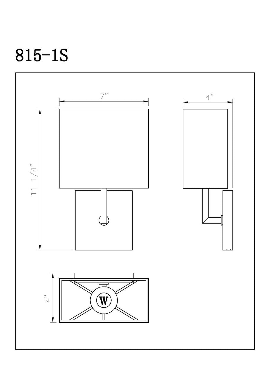 Z-Lite Saxon 1 Light Wall Sconce in Olde Brass 815-1S-OBR