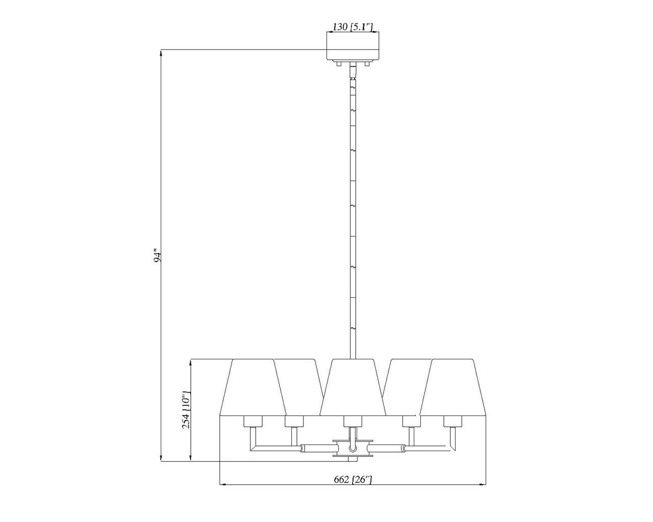 Z-Lite Leila 5 Light Chandelier in Brushed Nickel 744-26R-BN