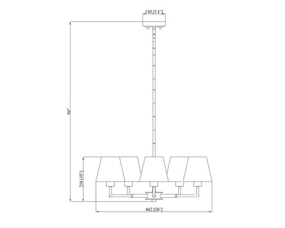 Z-Lite Leila 5 Light Chandelier in Brushed Nickel 744-26R-BN