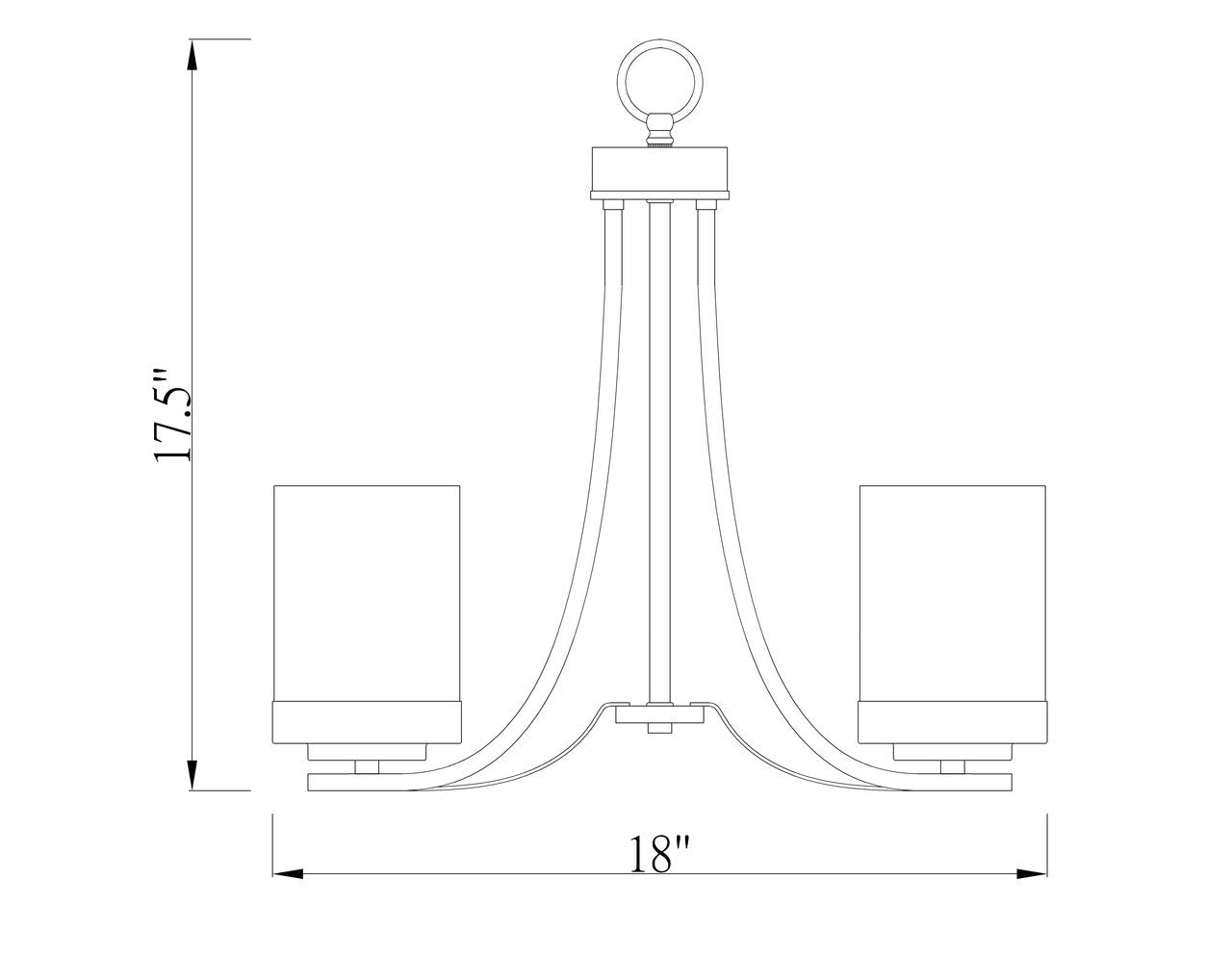 Z-Lite Willow 3 Light Chandelier in Matte Black 426-3C-MB