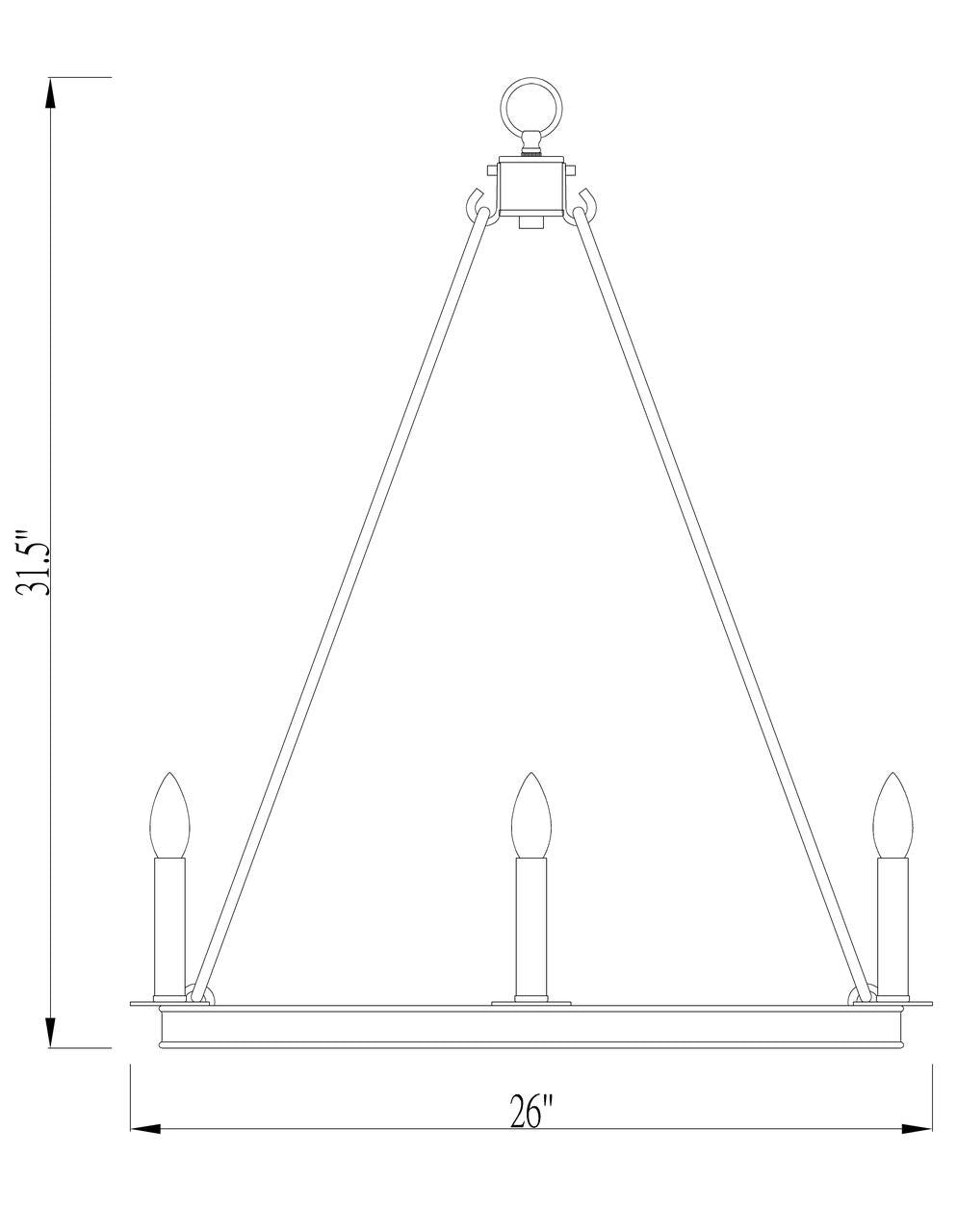 Z-Lite Barclay 8 Light Chandelier in Olde Brass 482S-8-26OBR