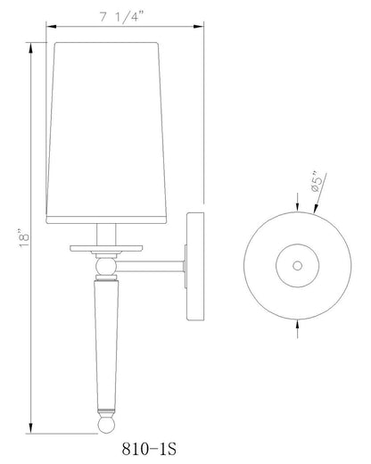 Z-Lite Avery 1 Light Wall Sconce in Brushed Nickel 810-1S-BN