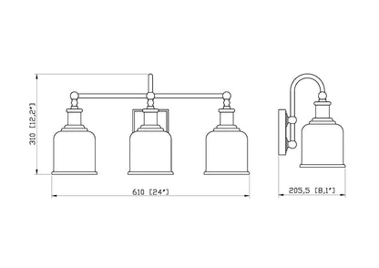 Z-Lite Bryant 3 Light Vanity in Chrome 734-3V-CH