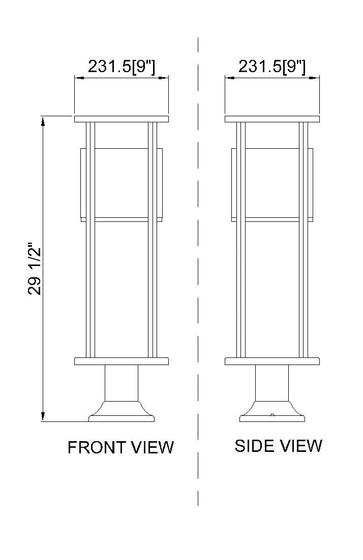 Z-Lite Luca 1 Light Outdoor Pier Mounted Fixture in Black 517PHM-553PM-BK-LED