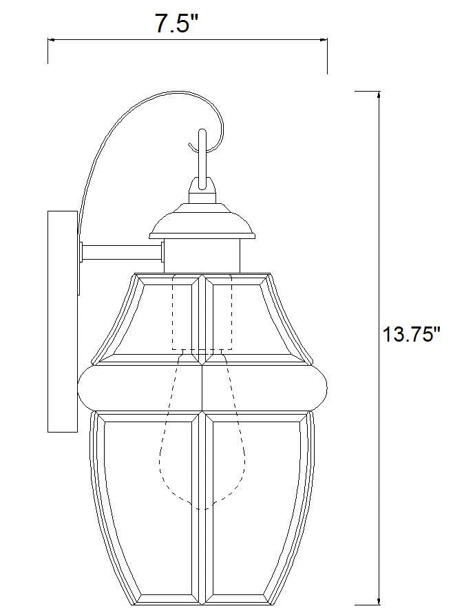 Z-Lite Westover 1 Light Outdoor Wall Light in Black 580S-BK