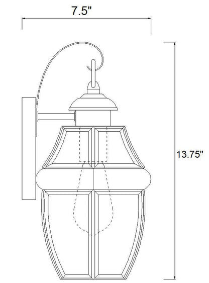 Z-Lite Westover 1 Light Outdoor Wall Light in Black 580S-BK