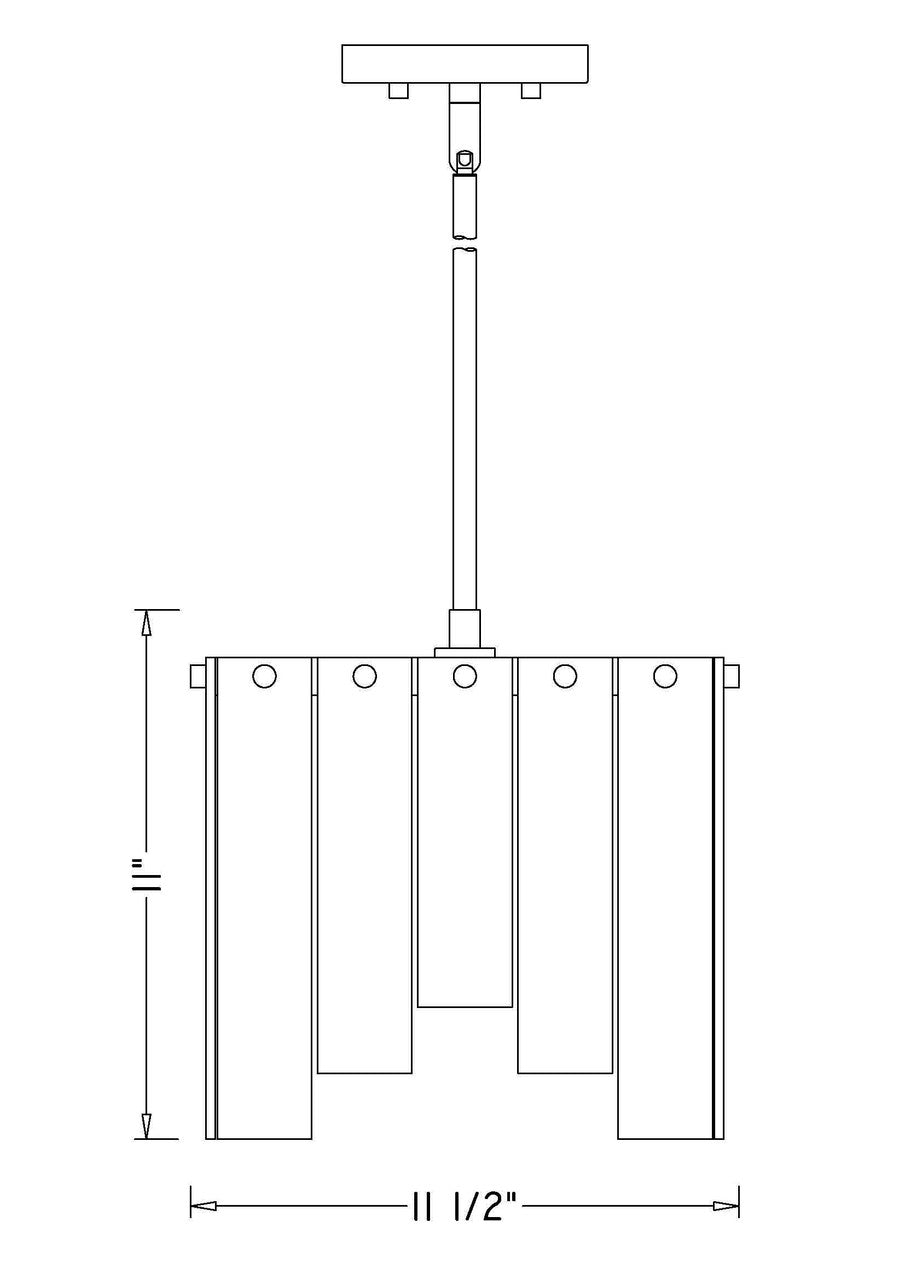 Z-Lite Viviana 1 Light Pendant in Polished Nickel 345P12-PN