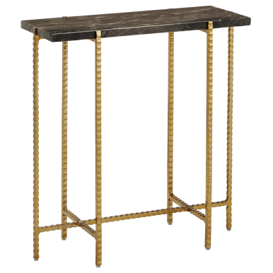 Currey & Co. Flying Marble Gold Side Table 4000-0172