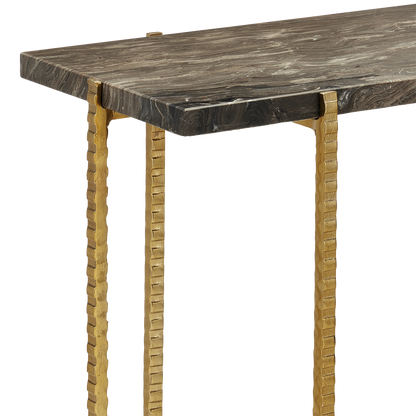 Currey & Co. Flying Marble Gold Side Table 4000-0172