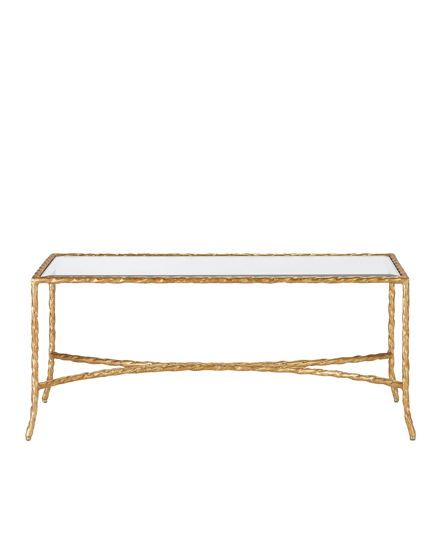 Currey & Co. Gilt Twist Bronze Cocktail Table 4057