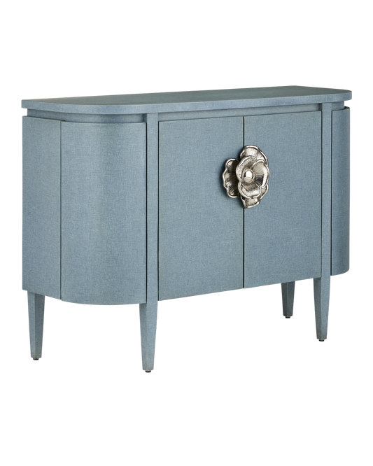 Currey & Co. Briallen Blue Demi-Lune Cabinet 3000-0280