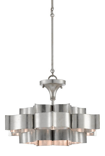 Currey & Co. Grand Lotus Small Silver Chandelier 9000-0374