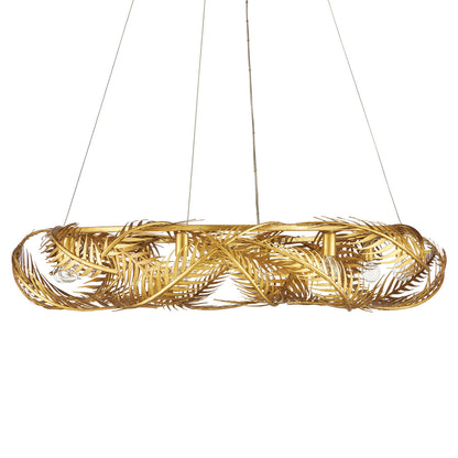 Currey & Co. Queenbee Palm Gold Ring Chandelier 9000-0937