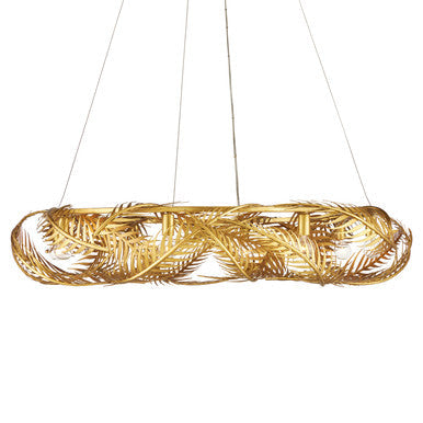 Currey & Co. Queenbee Palm Gold Ring Chandelier 9000-0937