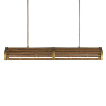 Currey & Co. Woodbine Chestnut Rectangular Chandelier 9000-0967