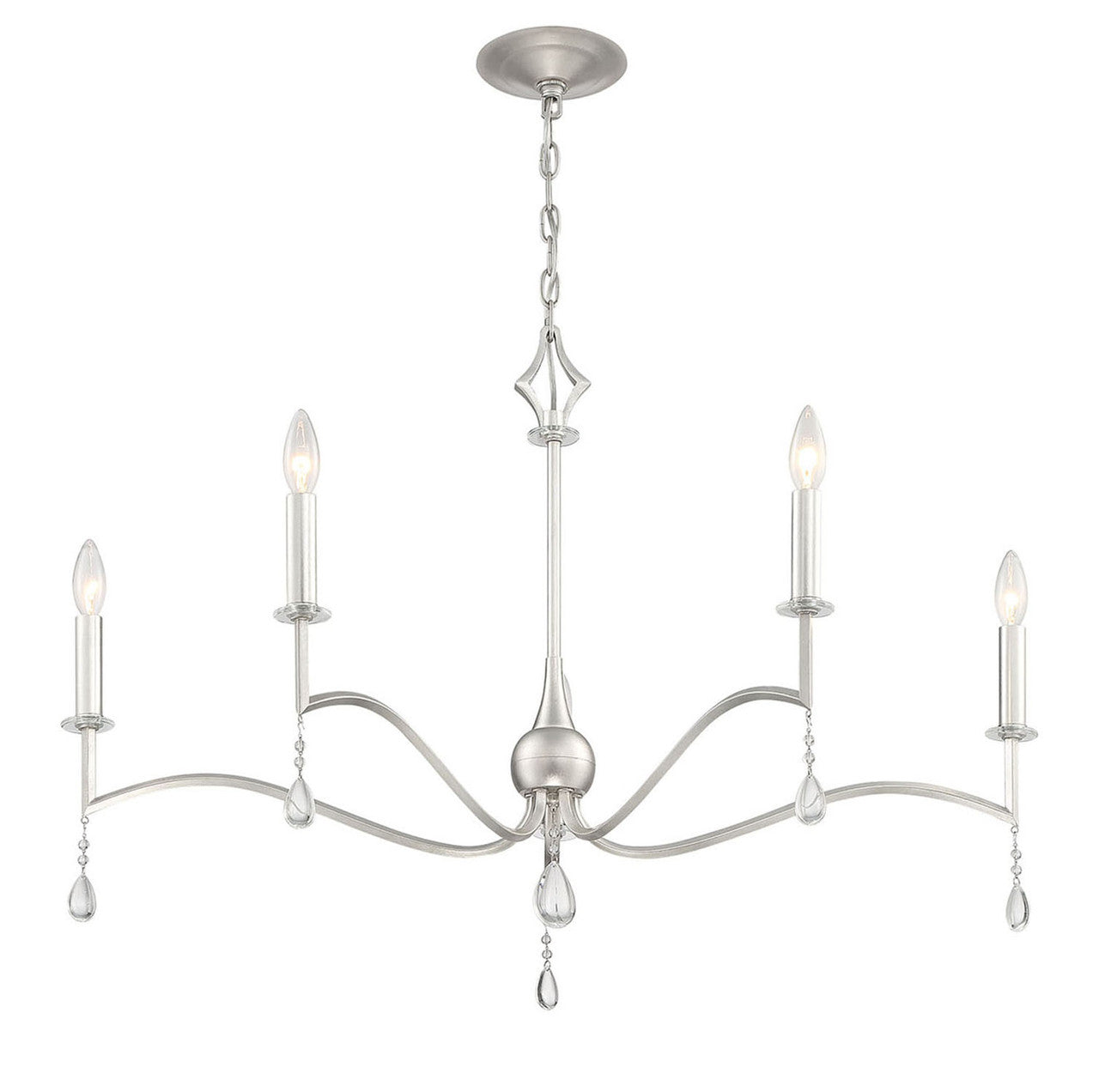 Currey & Co. Vivienne Statement 4-Light Silver and Crystal Chandelier 9000-2002