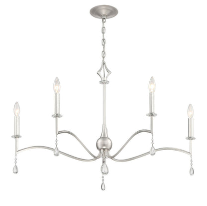 Currey & Co. Vivienne Statement 4-Light Silver and Crystal Chandelier 9000-2002