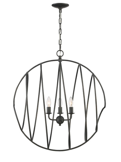 Currey & Co. Conduit Large 3-Light Industrial Orb Chandelier 9000-2005