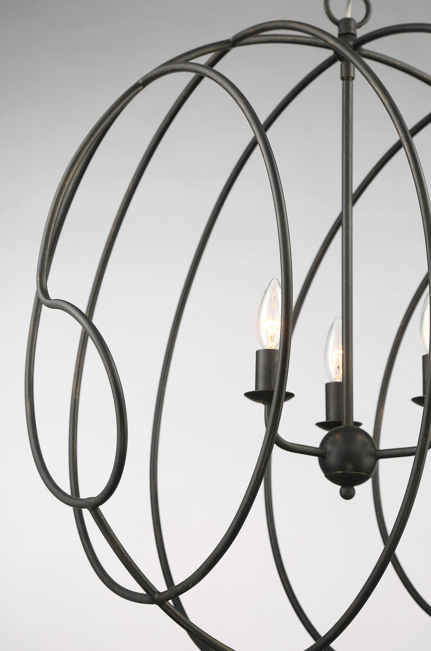 Currey & Co. Conduit Large 3-Light Industrial Orb Chandelier 9000-2005