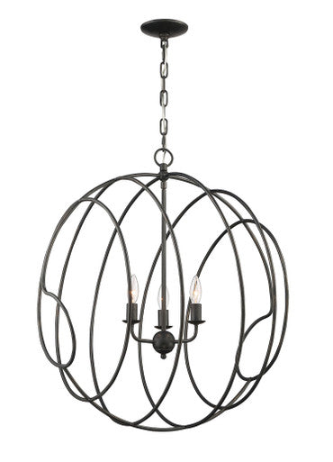 Currey & Co. Conduit Large 3-Light Industrial Orb Chandelier 9000-2005