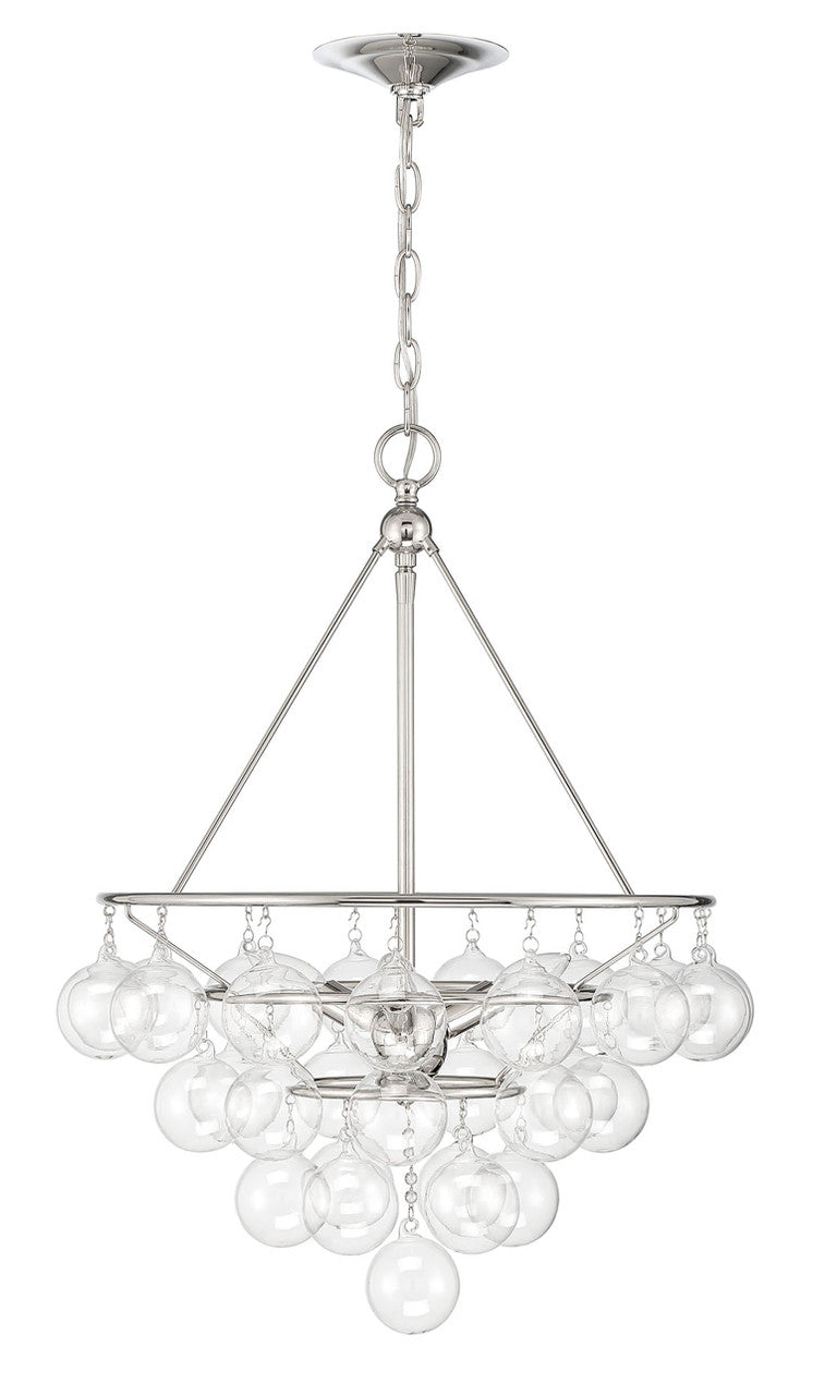 Currey & Co. Isla 3-Light Nickel and Glass Contemporary Chandelier 9000-2007