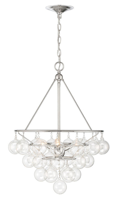 Currey & Co. Isla 3-Light Nickel and Glass Contemporary Chandelier 9000-2007