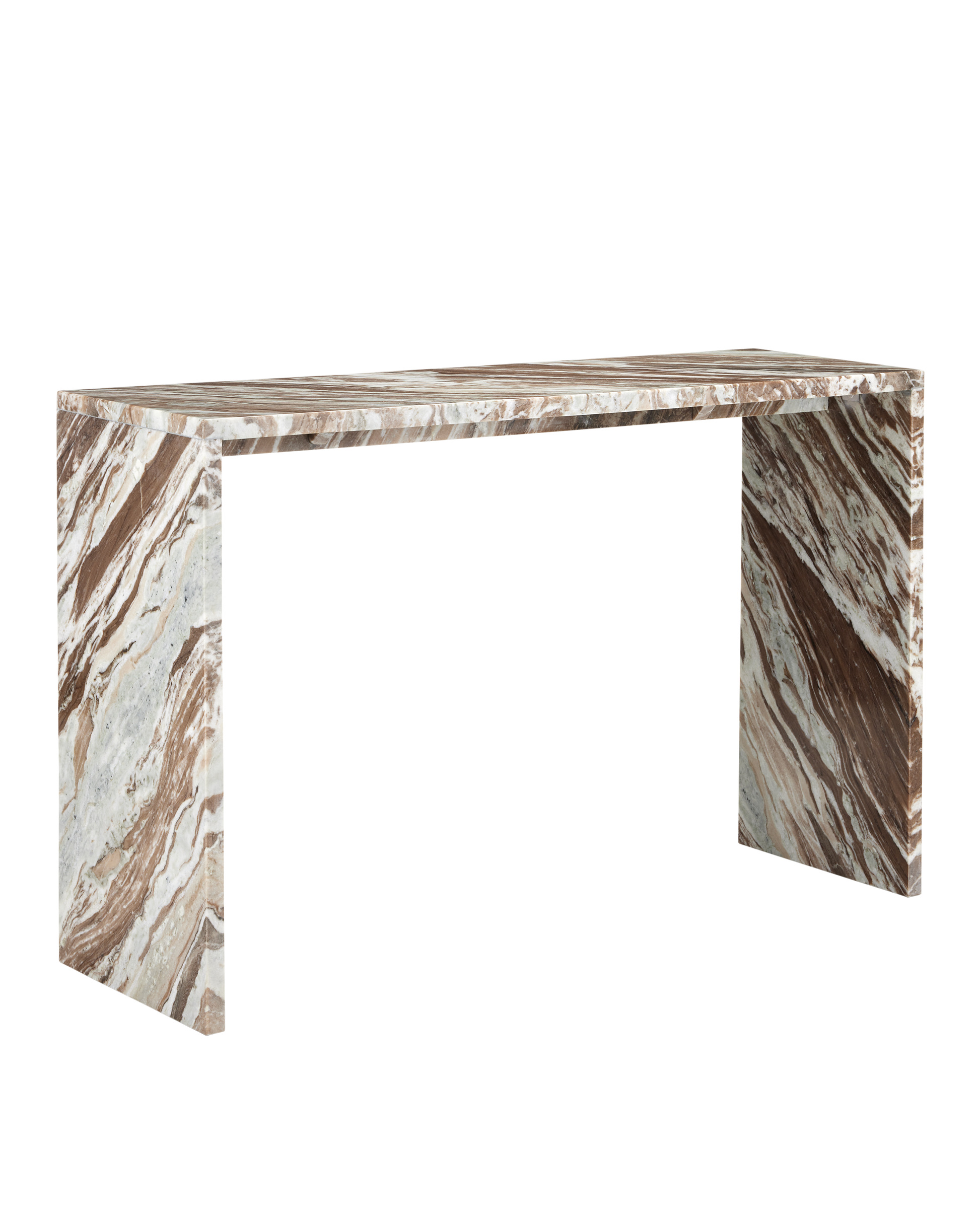 Currey & Co. Ryan Brown Marble Console Table 3000-0233