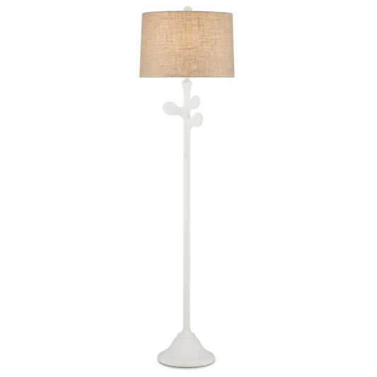 Currey & Co. 68" Charny White Floor Lamp 8000-0133