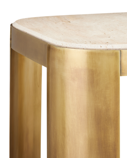 Currey & Co. Sev Travertine Accent Table 4000-0161