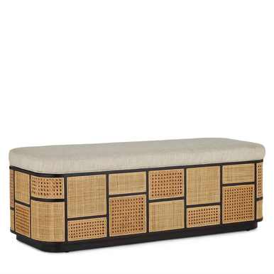 Currey & Co. Anisa Black Storage Bench, Trailside Natural Instinct Safari 7000-0692