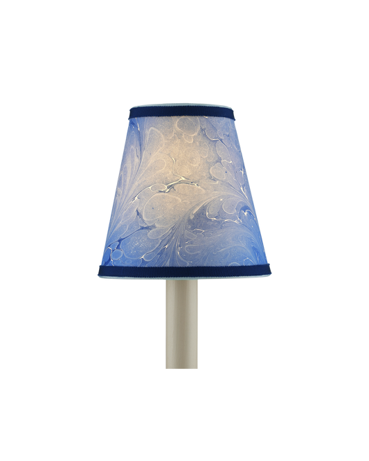 Currey & Co. Marble Blue Paper Tapered Chandelier Shade 0900-0013