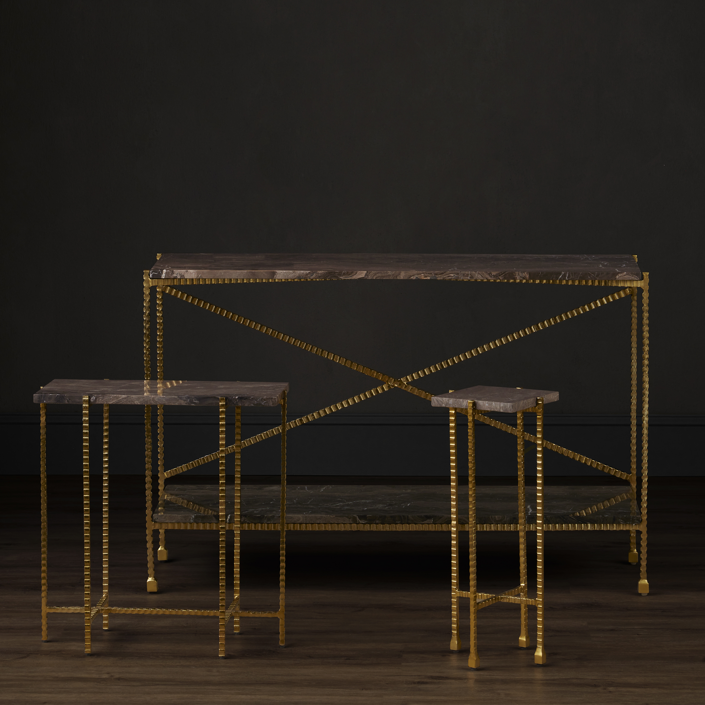 Currey & Co. Flying Marble Gold Console Table 4000-0173