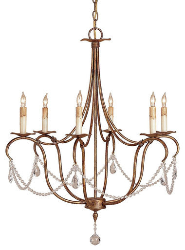 Currey & Co. Crystal Lights Gold Small Chandelier 9880