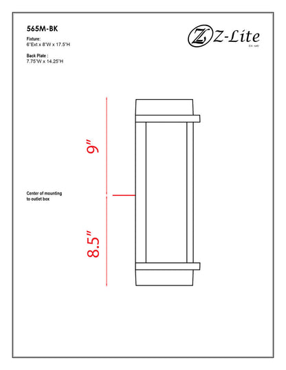 Z-Lite Fallow 1 Light Outdoor Wall Light in Black 565M-BK