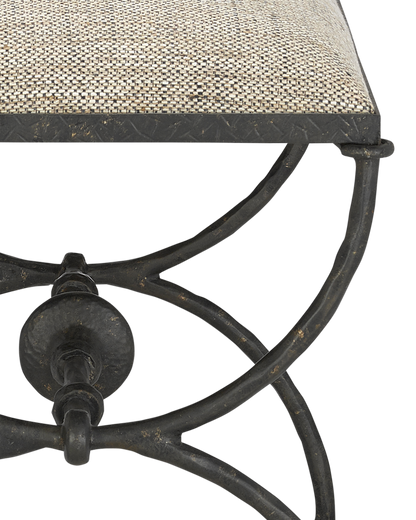 Currey & Co. Agora Bronze Ottoman, Calcutta Peppercorn 7000-0992