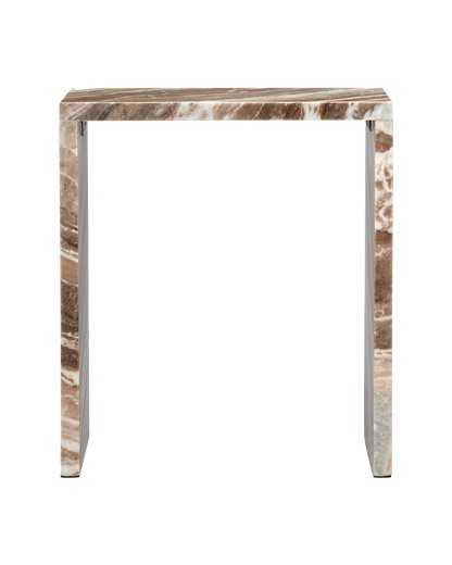 Currey & Co. Ryan Brown Marble Side Table 3000-0231