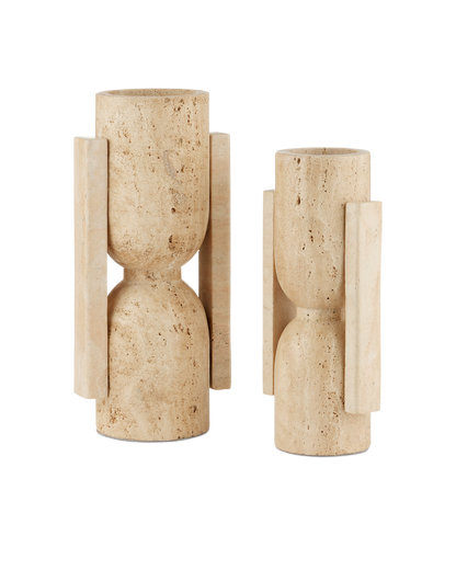 Currey & Co. Stone Vase, Face to Face Set of 2 1200-0815