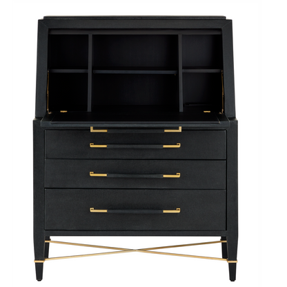 Currey & Co. Verona Black Secretary Desk 3000-0268