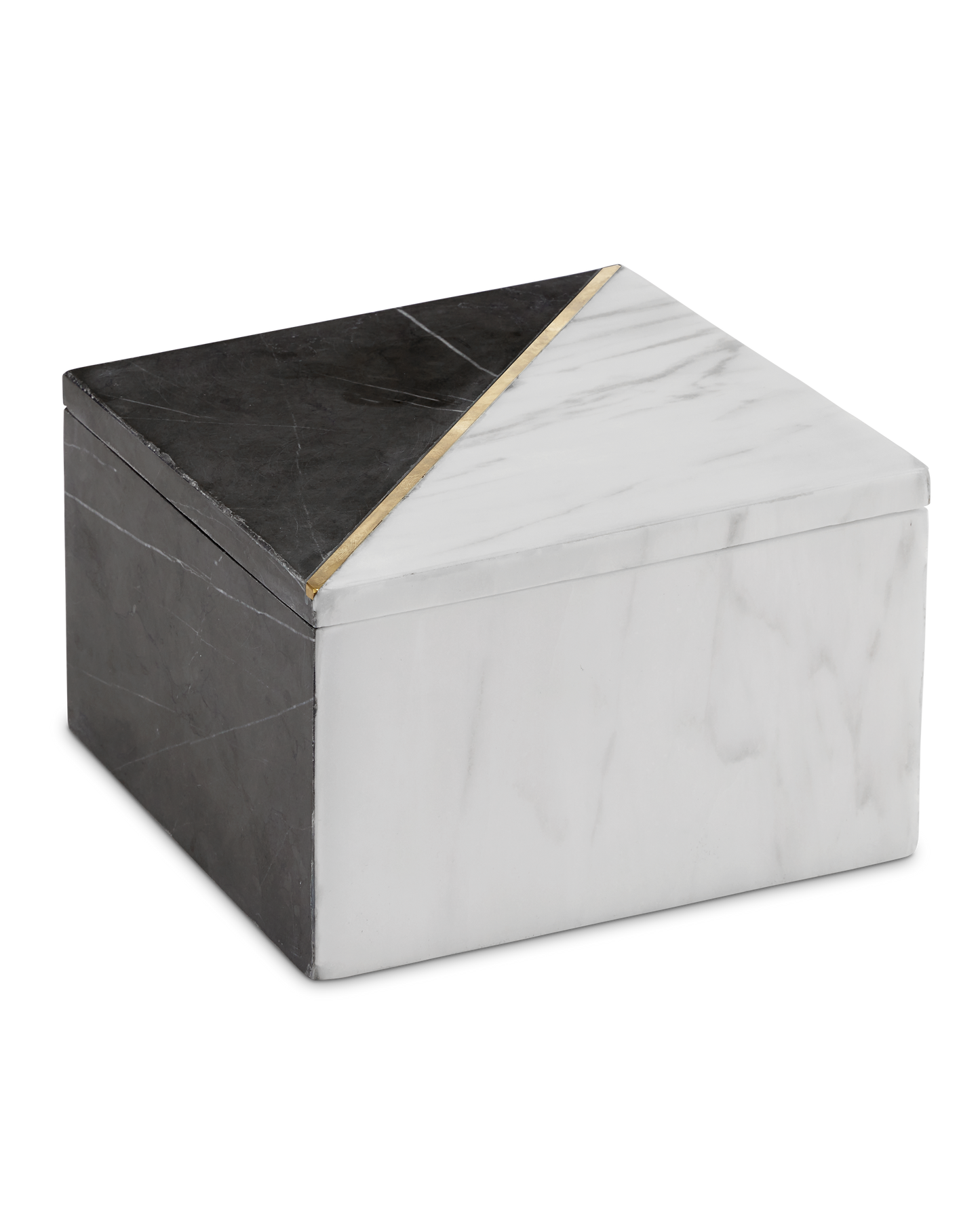 Currey & Co. Deena Black & White Marble Box 1200-0652