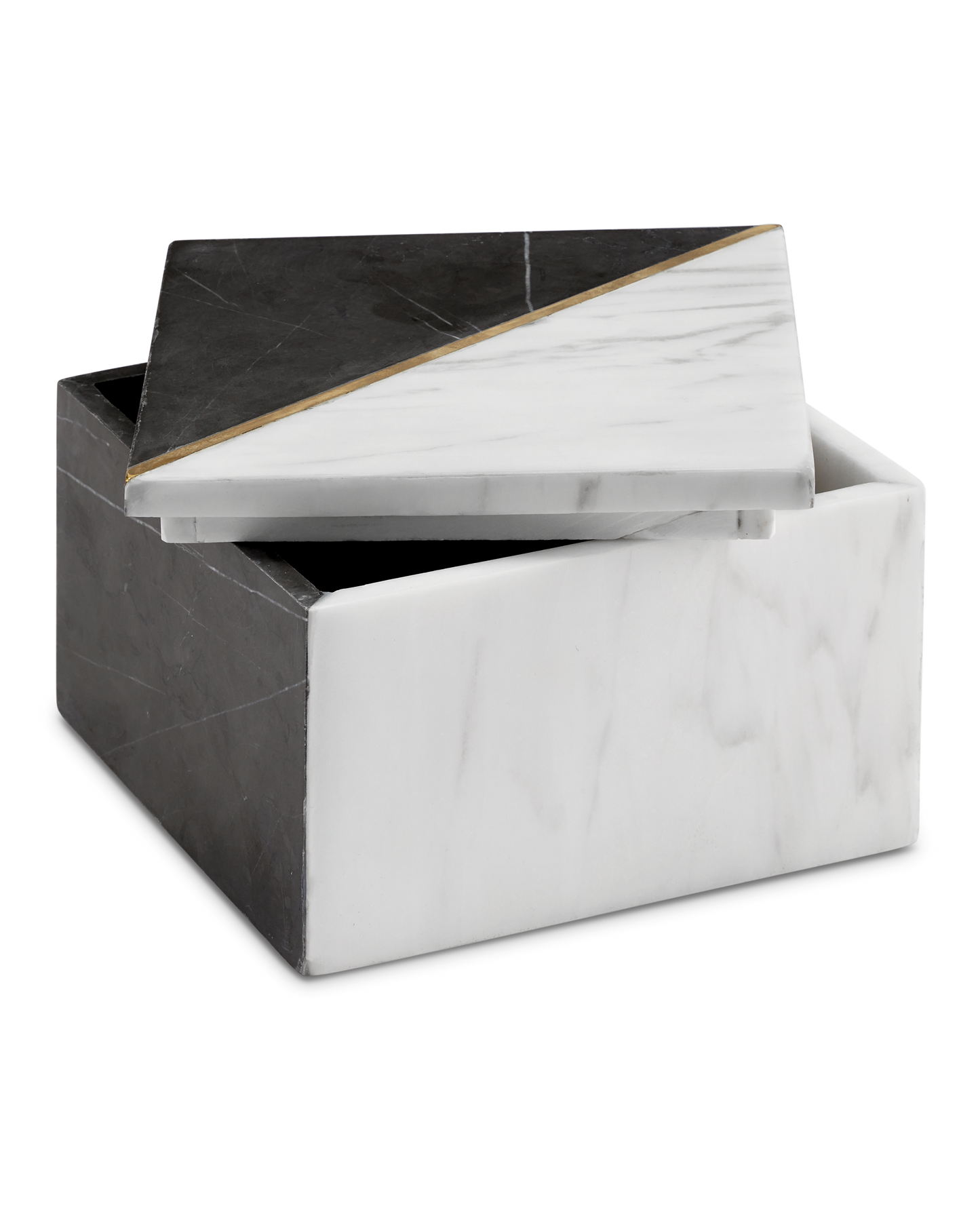 Currey & Co. Deena Black & White Marble Box 1200-0652