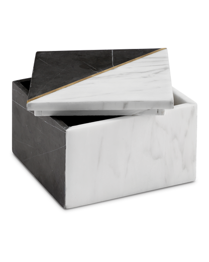 Currey & Co. Deena Black & White Marble Box 1200-0652