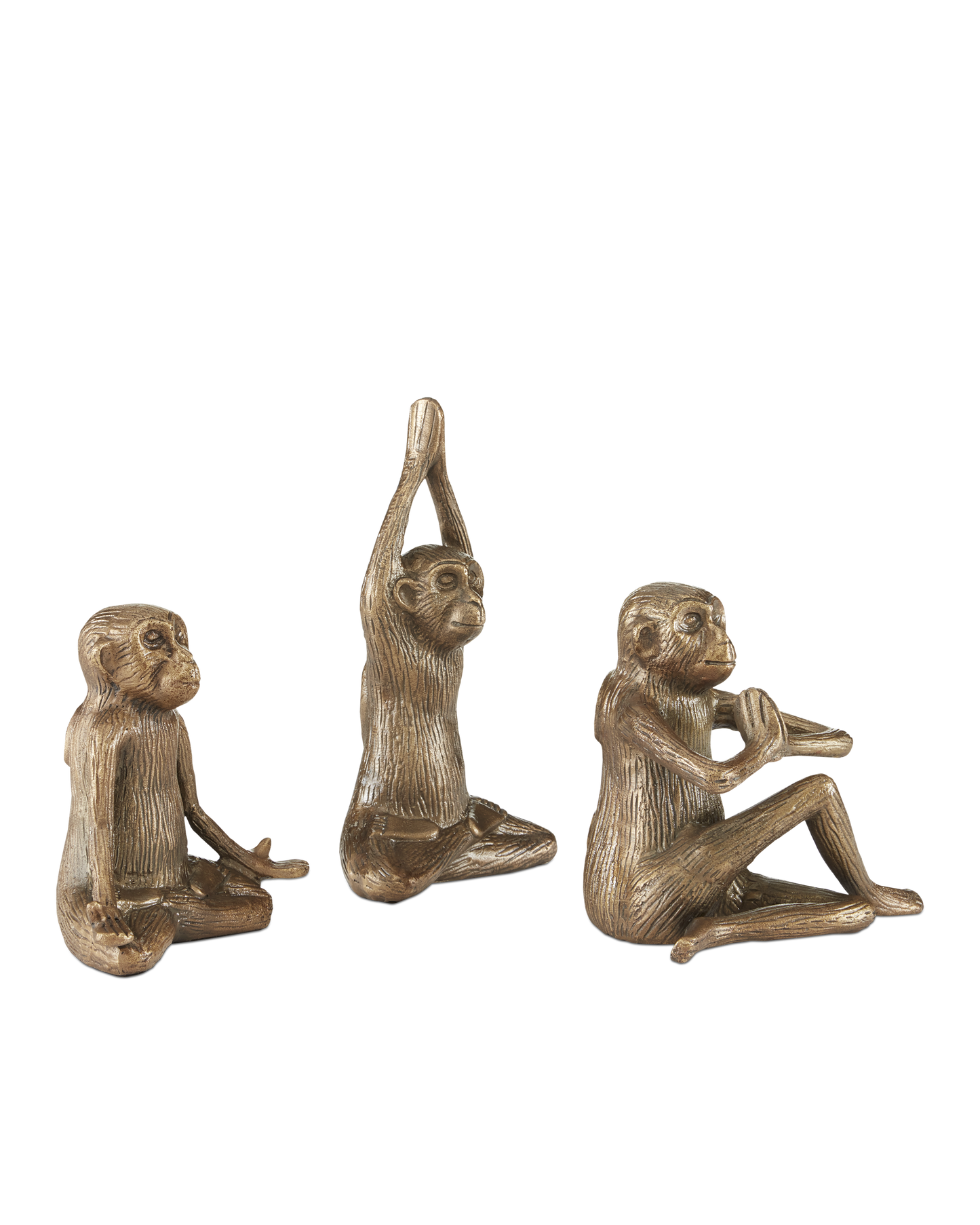 Currey & Co. Zen Brass Monkey Set of 3 1200-0518