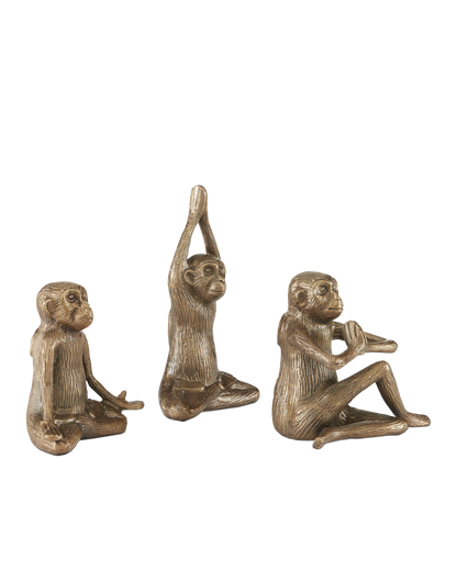 Currey & Co. Zen Brass Monkey Set of 3 1200-0518